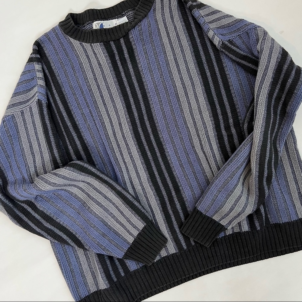 VTG Striped Crewneck Sweater L